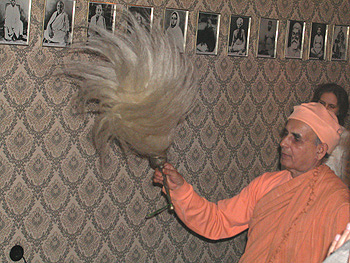 Swamiji is performing the ritual