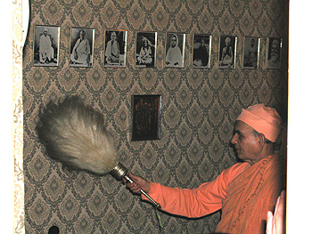 Swamiji is performing the ritual